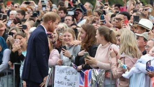 India Brown asked Prince Harry for a hug. Picture: Wes Hosking