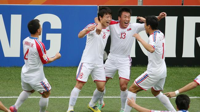 Ryang Yong-gi celebrates DPR Korea’s first Asian Cup goal in 23 years.