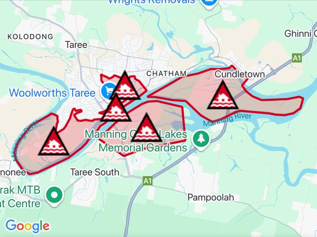 NSW floods: Suburbs at risk. Picture: Hazards Near Me NSW