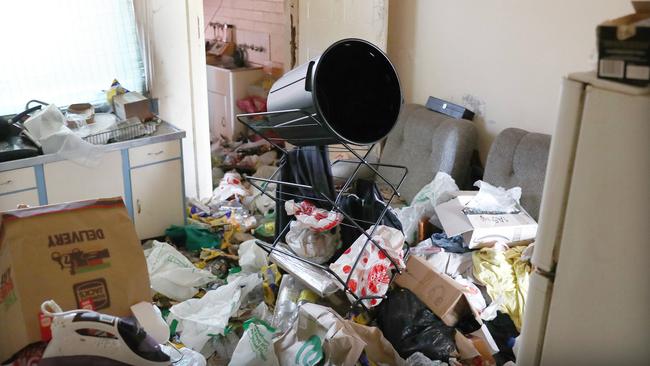 Kitchen. Rental property in Hobart that has been left with huge amounts of rubbish after the tenant vacated. Picture: Nikki Davis-Jones