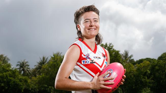 Waratah Women’s Premier League player Isabella Rapson is rocking a mean mullet this year. Do you think you can better her effort? Picture Glenn Campbell