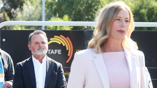 Labor treasury spokesman David O’Byrne and Labor leader Rebecca White. Picture: Nikki Davis-Jones