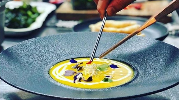 Thai pumpkin soup with roti bread at Thai Ute. Picture: Instagram