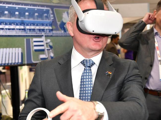 Energy and Climate Change Minister Chris Bowen, shown here at the APEC Hydrogen Summit in Brisbane earlier this month, is blind to the benefits of powering Australia with clean nuclear energy. Picture: NewsWire/ John Gass