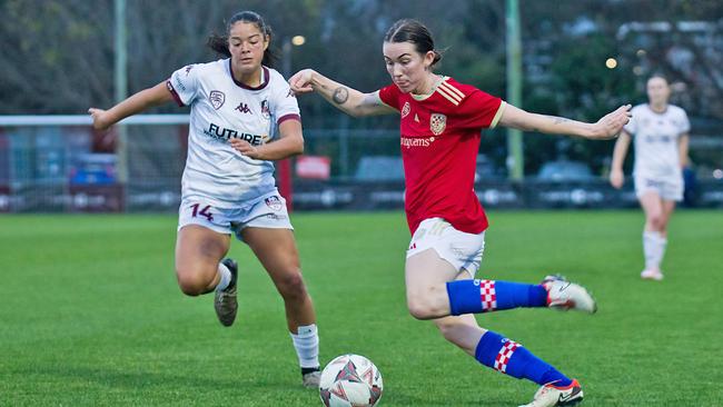 Laura Sevil (right) in action for Gold Coast Knights.