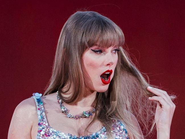 TOPSHOT - American singer and songwriter Taylor Swift performs on stage as part of her Eras Tour in Lisbon on May 24, 2024. (Photo by ANDRE DIAS NOBRE / AFP)