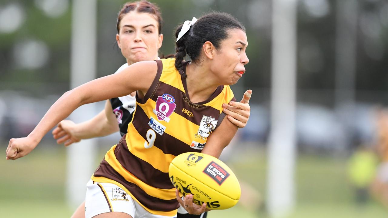 Aspley Hornets QAFLW player Louise Tyson in action. Picture: Highflyer Images