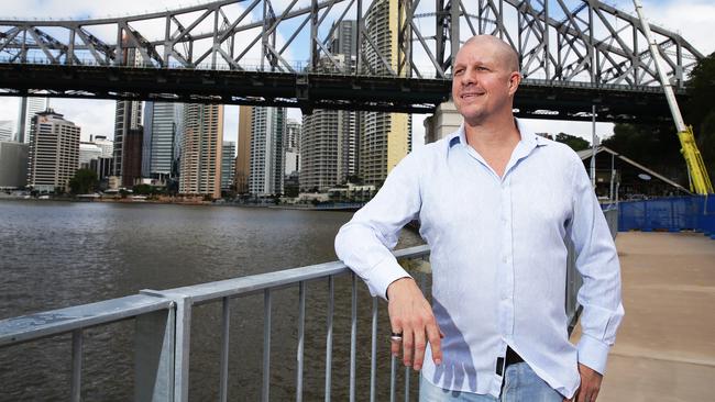 Andrew Baturo poses at Howard Smith Wharves. Picture: AAP Image/Claudia Baxter