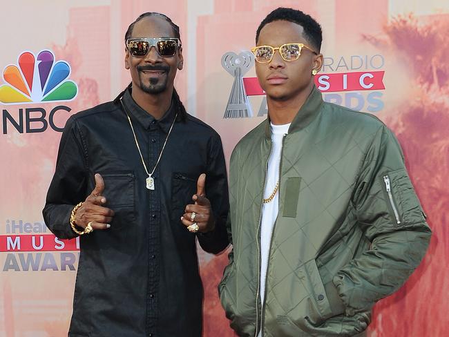 Rapper Snoop Dogg and son Cordell Broadus.