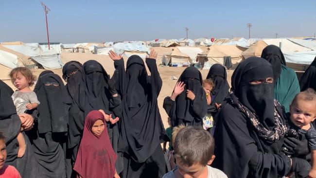 Australian women and children at the Al-Hawl camp in northeast Syria.