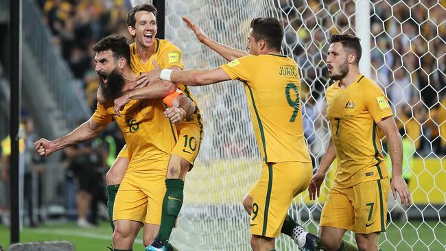 It’s party time for Australia after Mile Jedinak’s third goal.