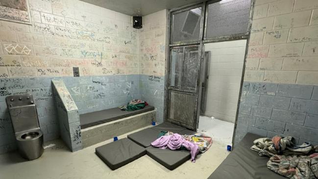 Accommodation cells in the boy’s unit at the Cairns watch house. Picture: Queensland Ombudsman