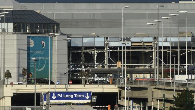 This shows Zaventem Airport after the Brussels attacks in March. Picture: AFP/John Thys