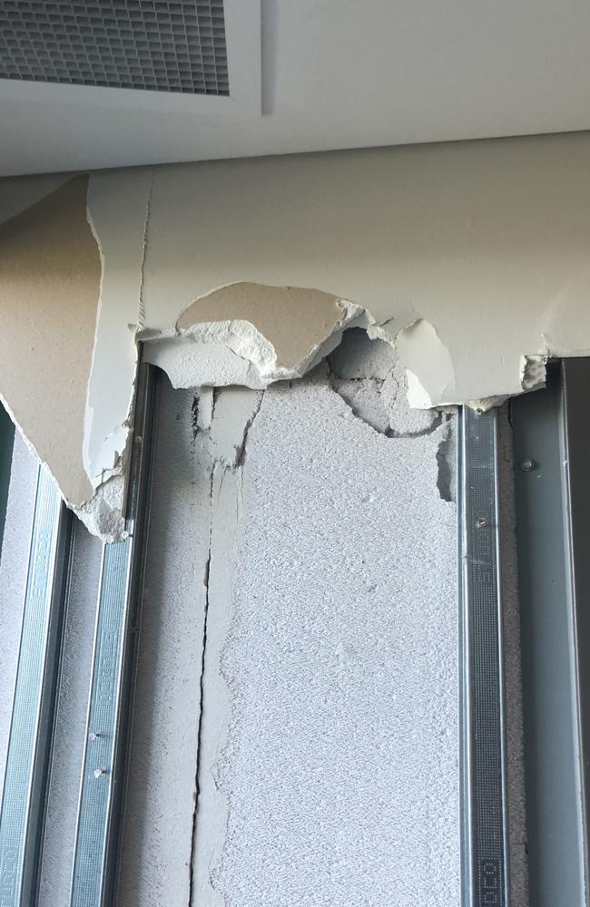 Residents fled the building on Monday after hearing cracks throughout the morning.