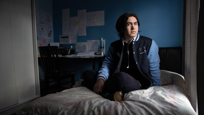 Joe Fraser, 17, who is on a peak Victorian student executive advisory committee, says school students are experiencing ‘burnout’ in the Covid pandemic. Picture: Jason Edwards