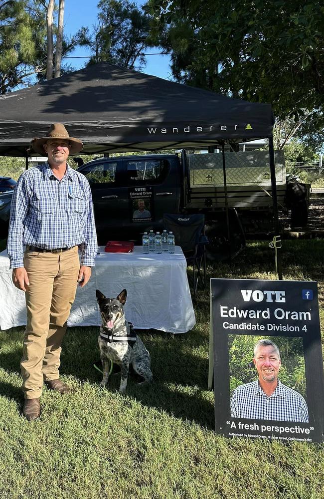 Edward Oram during his election campaign for Division 4 with Rockhampton Regional Council.