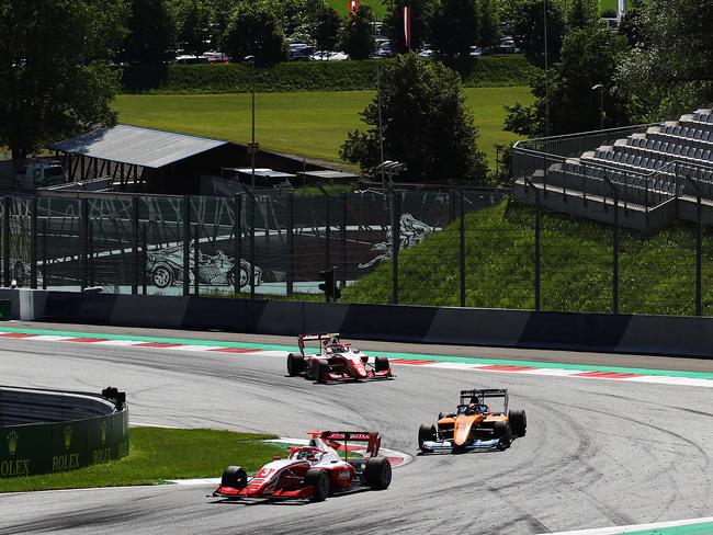 Alex Peroni in second behind Logan Sargeant during the race in Spielberg, Austria. Picture: Mark Thompson/Getty