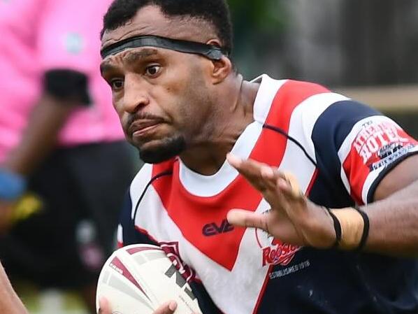 Action between the Atherton Roosters and Mossman Sharks during the round 5 clash at Mossman Showgrounds in the FNQRL. Picture: Supplied