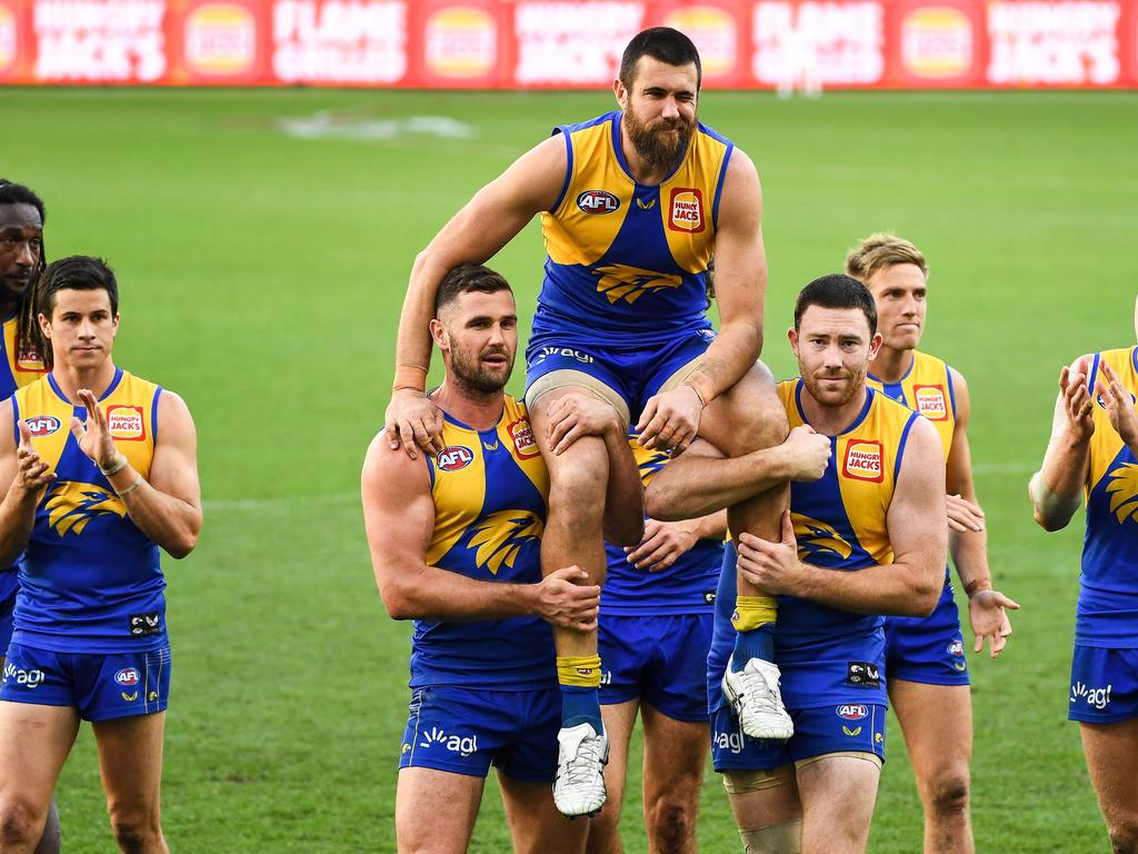 It was a disappointing end to Josh Kennedy’s 250th game. Picture: AFL Photos/Getty Images