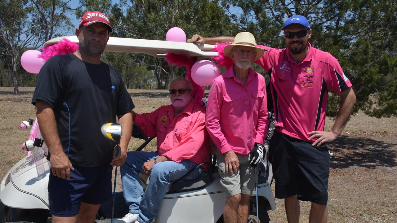 Peter Morgan, David Hunter, Lindsay Nott and Daniel O'Stara at the Proston Pink Golf Day on Saturday, November 16. (Photo: Jessica McGrath)