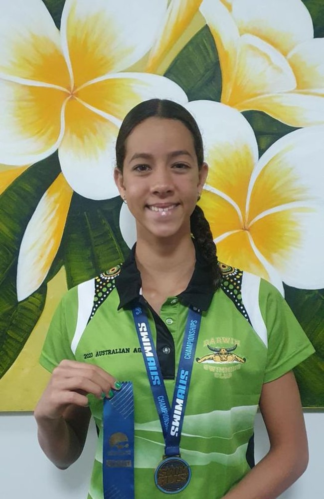 Territorian Macey Sheridan has shocked the country claiming five gold medals in the Australian Age Group Swimming Championships.