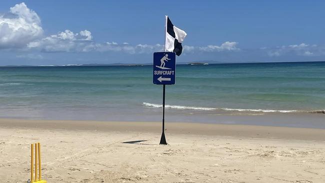 Cylinder Beach on North Stradbroke Island was evacuated on Tuesday after a shark was spotted between the flags, extremely close to the shore. Photo: Pip Baskerville