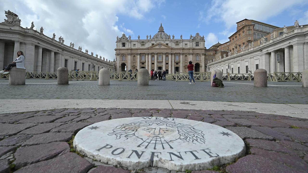 An unusually deserted St Peter's Square at the Vatican on March 6, 2020. Picture: Vincenzo Pinto/AFP