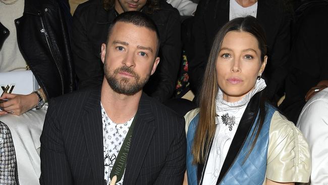 Justin Timberlake and wife Jessica Biel. Picture: Getty