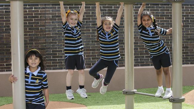 Lowther Hall girls’ school changed their uniform to include shorts and pants. Picture: Ian Currie