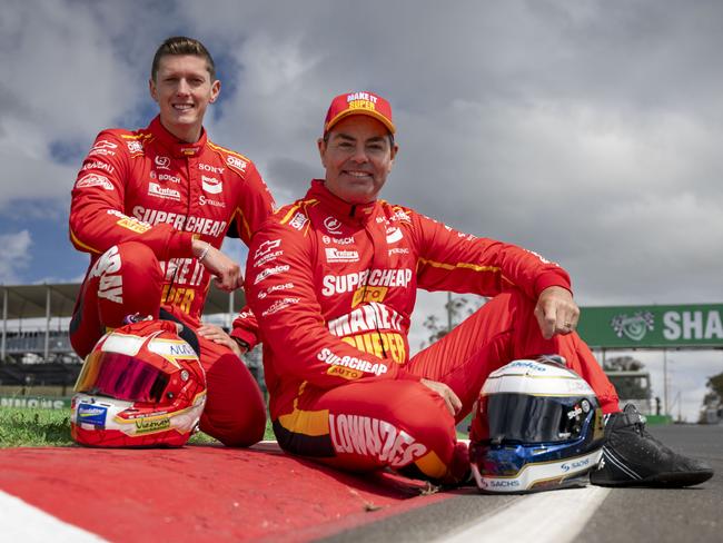 Supercars veteran Craig Lowndes with Bathurst partner Cooper Murray. Picture: Cooper Murray