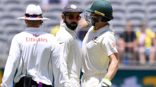 Tim Pain and Virat Kohli clashed during the second Test in Perth.