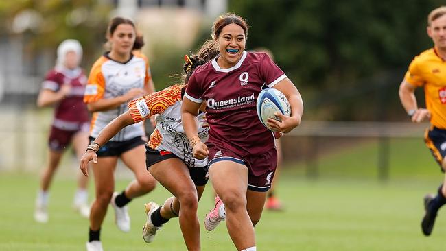 Shalom Sauaso in action at the 2024 Australian Schools Rugby Championships. Picture: Rachel Wright/Anthony Edgar.