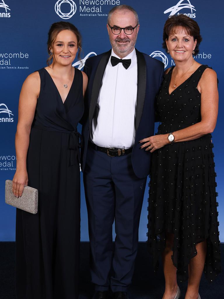 Ash Barty and her parents Robert and Josie. (Photo by Quinn Rooney/Getty Images)