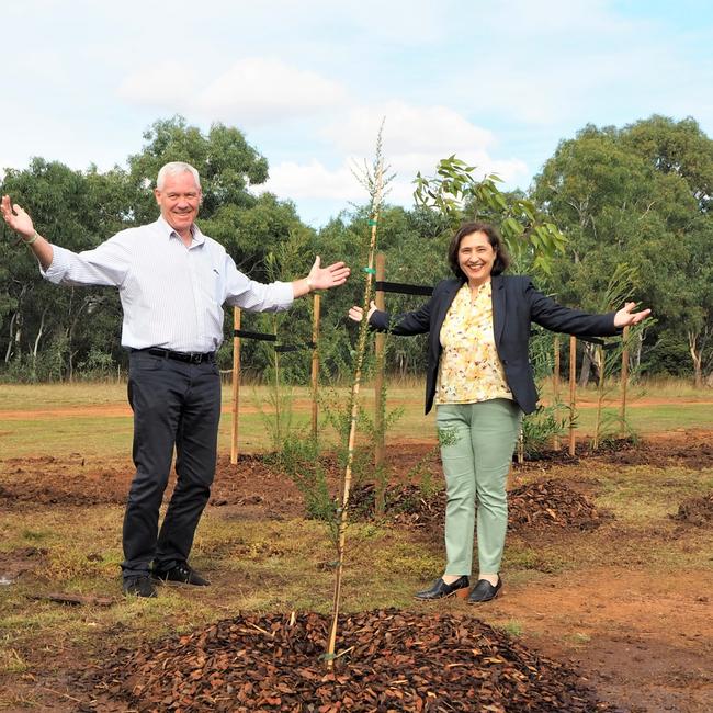 Melton state Labor MP Steve McGhie attended a tree plantings of the West at Little Blind Creek with Minister Lily D’Ambrosio. Picture: Supplied