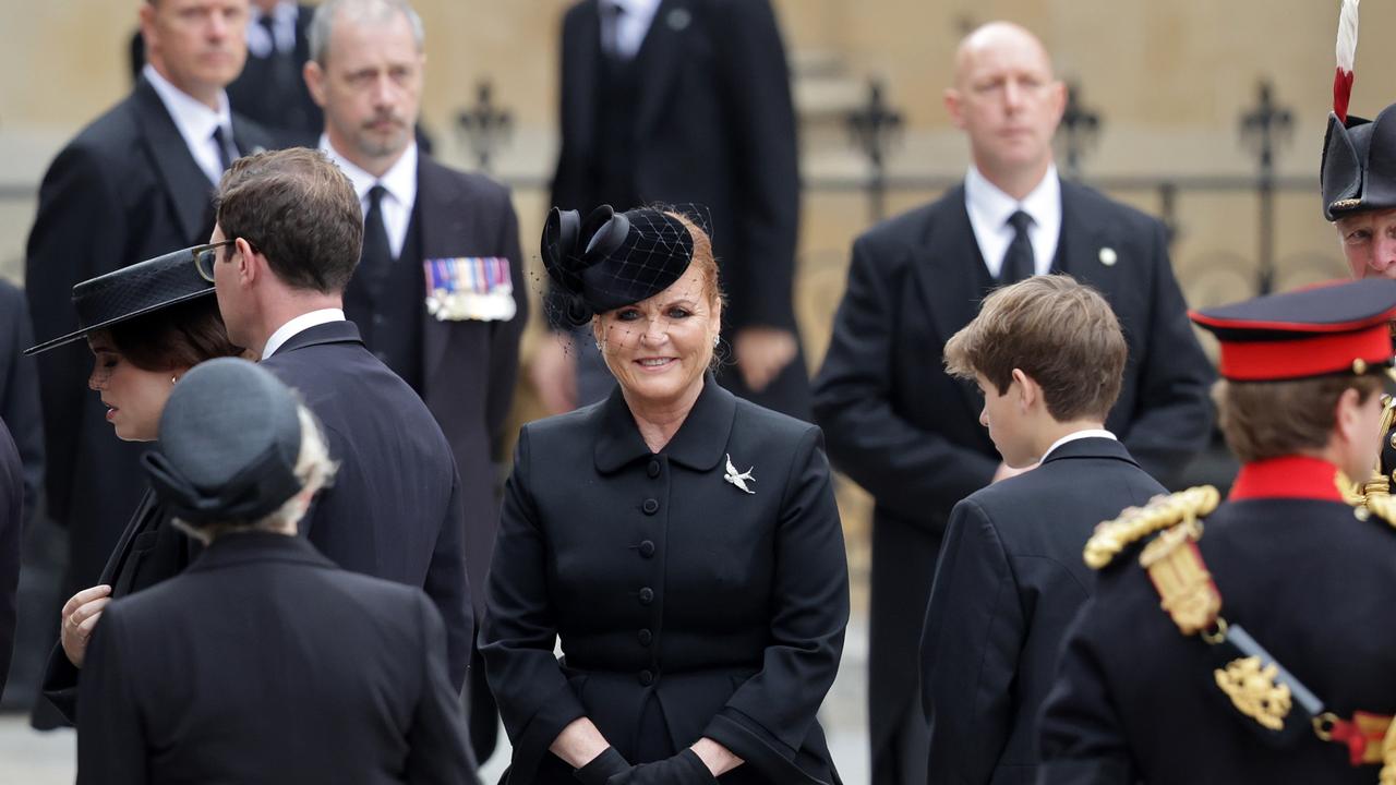 Sarah, Duchess of York arrives at Westminster Abbey ahead of the State Funeral of Queen Elizabeth II.