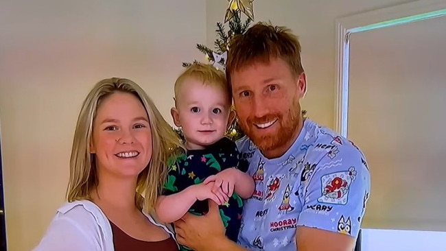 Cairns family Aaron and Rachel Spletter with Henry. Picture: Supplied