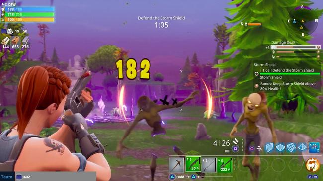 Fortnite violence is cartoonish, the game free to play and available across smartphones and consoles. Picture: Supplied