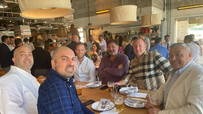 From left to right: Dave, Bill, Owen, Rob, Elio and Allan celebrate Melbourne Cup Day at the Coogee Pavilion.