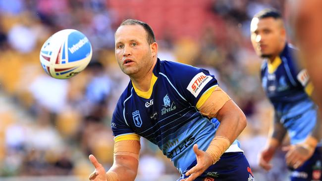 Tyrone Roberts in action during the Intrust Super Cup final between the Norths Devils and the Burleigh Bears at Suncorp Stadium. Pics Adam Head