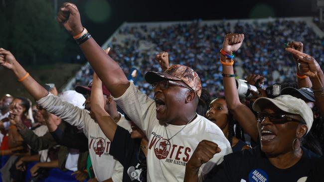 Kamala Harris supporters at a rally in Georgia on October 24. Picture: Joe Raedle/Getty Images/AFP