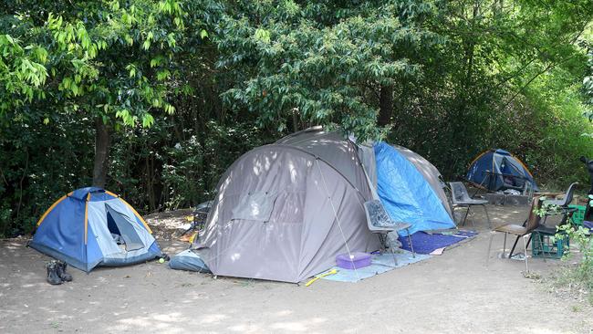 Residents pushed out of the rental market are living in tents. Picture: Justin Sanson