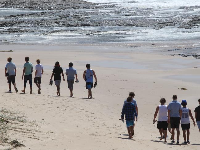 Teenage boy Keon Sbrugnera drowned at the channel in 2012, as friends and family walk along the site where he disappeared.