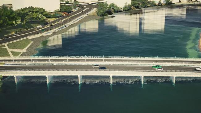 The bridge would have extra lanes. Source: Gold Coast City Council