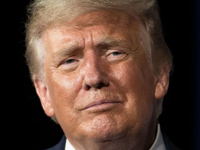 WINSTON SALEM, NC - SEPTEMBER 08: President Donald Trump addresses the crowd during a campaign rally at Smith Reynolds Airport on September 8, 2020 in Winston Salem, North Carolina. The president also made a campaign stop in South Florida on Tuesday.   Sean Rayford/Getty Images/AFP == FOR NEWSPAPERS, INTERNET, TELCOS & TELEVISION USE ONLY ==