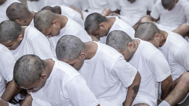 Mr Garcia was among hundreds of migrants deported to El Salvador without due process. They are now being held in the country’s notoriously brutal Cecot prison, designed to house gangsters and terrorists. Picture: El Salvador’s Presidency Press Office/AFP