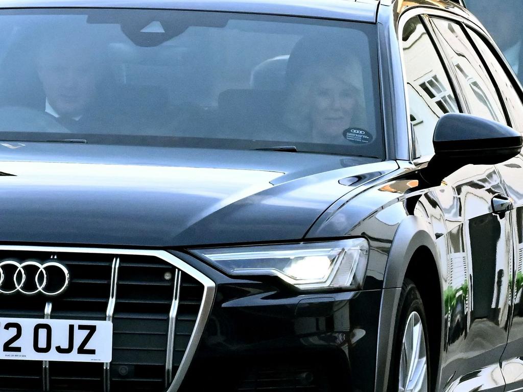 Queen Camilla visits her husband for the fourth time. Picture: AFP