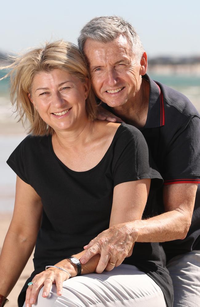 Commentator Bruce McAvaney and his wife Anne will move to Sydney for seven months. Picture: Alex Coppel