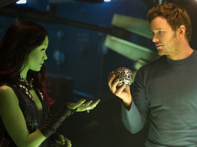 Zoe Saldana as Gamora and Chris Pratt as Peter Quill/Star-Lord. Picture: Supplied