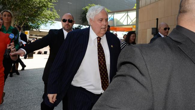 Clive Palmer arrives at the Federal Court in Brisbane today. Picture: AAP