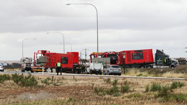 The crash scene in Port Wakefield.